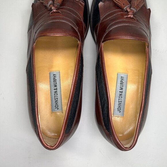 Johnston & Murphy Kiltie Tassel Loafers Men\'s 10 Brown Black Cellini Dress Shoes main image 8